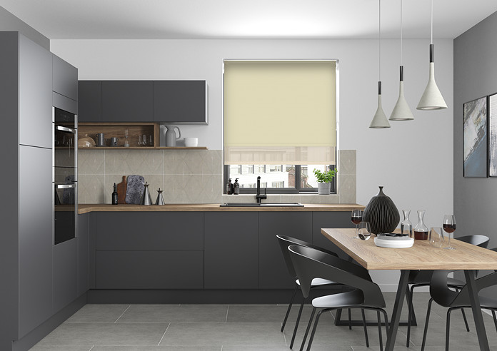 Rimini (Blackout), Ecru & Optima Linen - Double Roller Blind - Image 5